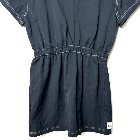 Nike Swish Tennis Prep Short Sleeve 1/4 Zip Elastic Waist Windbreaker Mini Dress - Picture 10 of 16